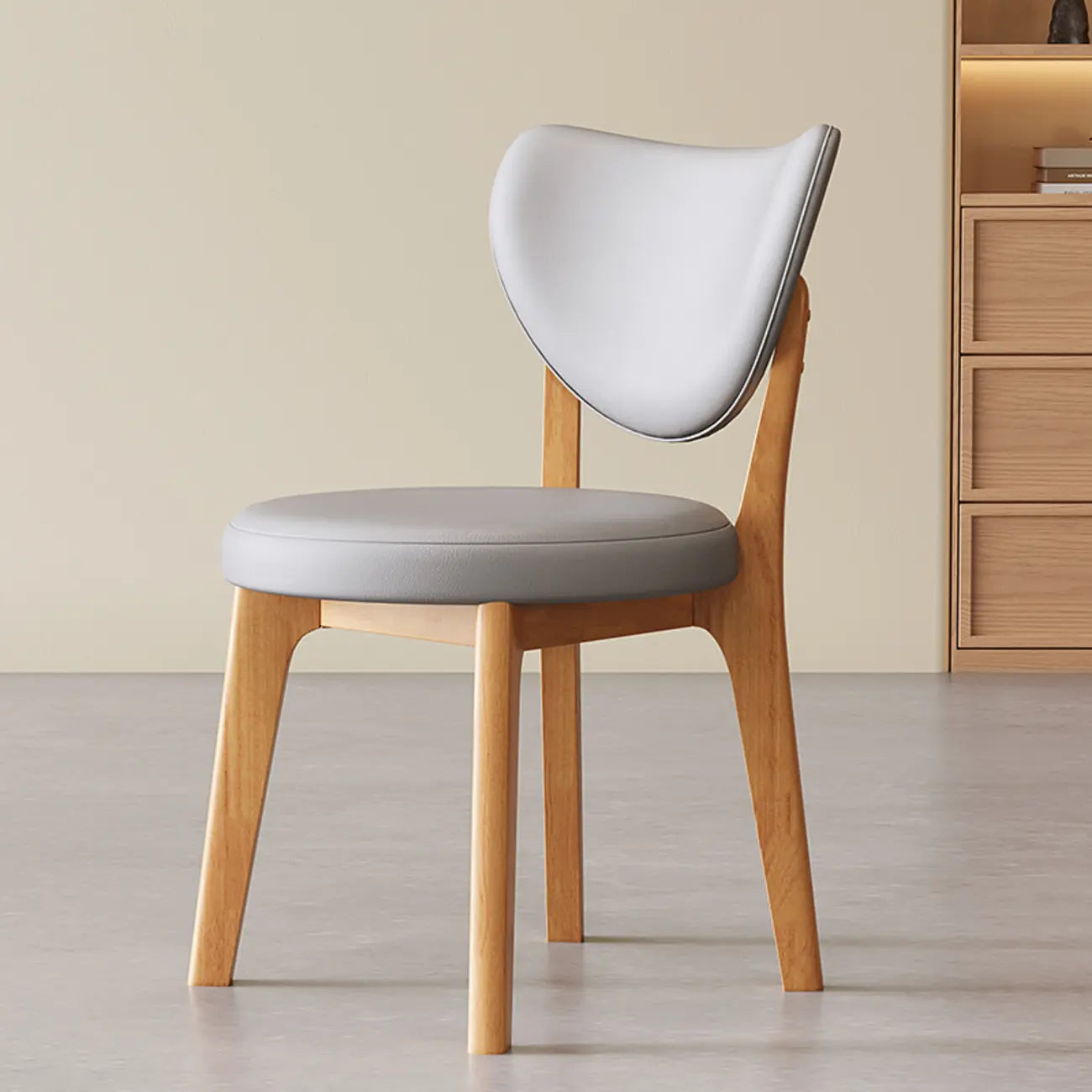 Chaise de salle à manger sans accoudoirs moderne en similicuir à dossier haut