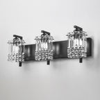 Appliques murales en cristal à 3 lumières pour salle de bain, style moderne et glamour