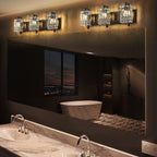 Appliques murales en cristal à 3 lumières pour salle de bain, style moderne et glamour