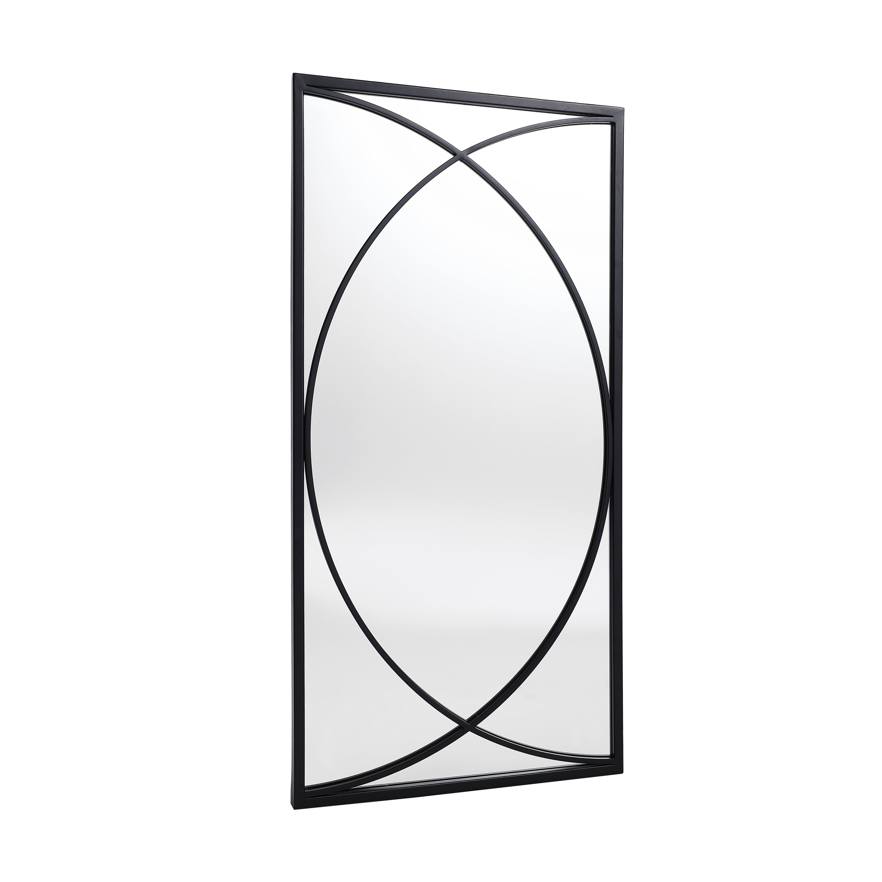Lot de 3 miroirs muraux rectangulaires en métal noir - 31,9 H x 15,75 L x 0,75 P