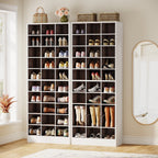 Meuble à chaussures haut 30 paires, étagère de rangement à chaussures en bois blanc 10 niveaux pour placard, entrée - 10 niveaux