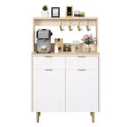 Bahut de salle à manger à 2 portes avec 2 tiroirs, meuble de rangement en bois pour salle à manger, cuisine et salon