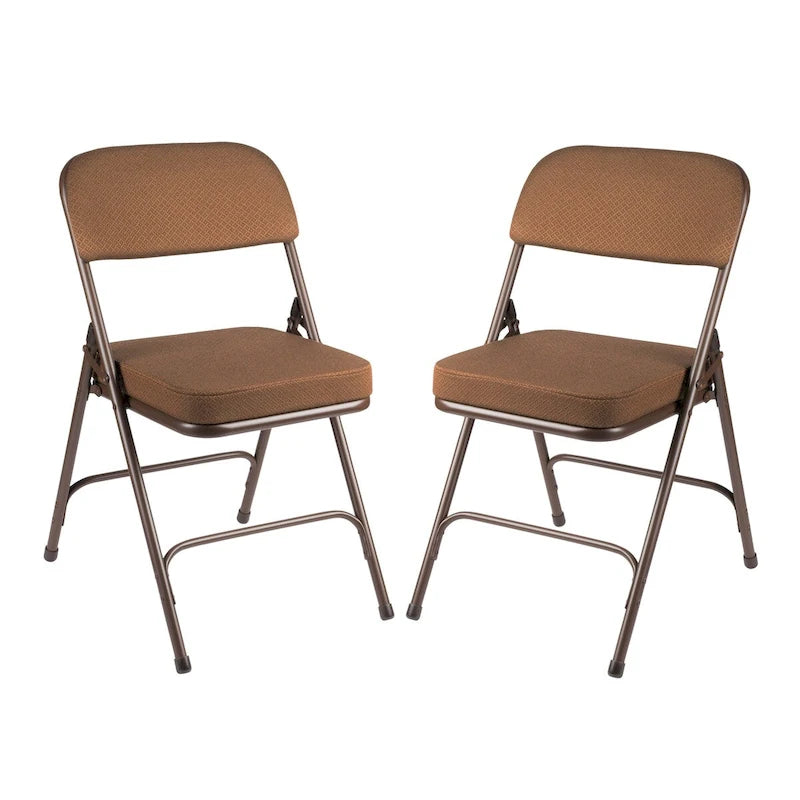 Chaise pliante de luxe matelassée en tissu de la collection Bernadine de Hampden Furnishings, lot de 2