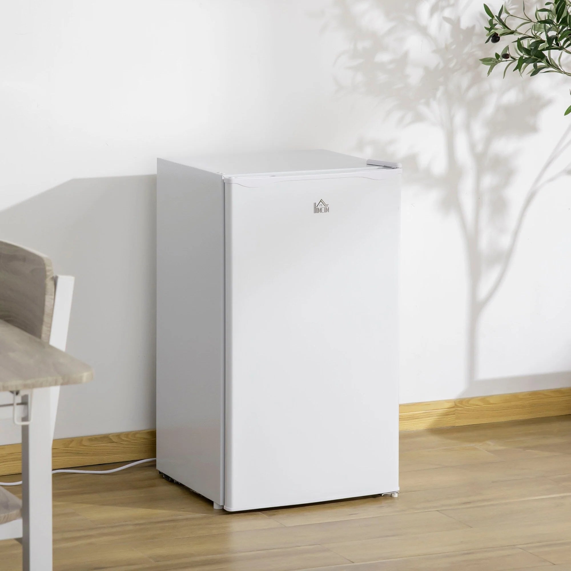HOMCOM Mini-réfrigérateur de 90,6 L avec congélateur, Réfrigérateur compact à porte unique avec thermostat réglable pour chambre