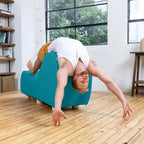 Fauteuil inclinable Avana pour l'étirement et la relaxation, pieds en bois d'hévéa, similicuir - Gris sous-marin