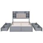 Cadre de lit avec 4 tiroirs de rangement portables sous le lit