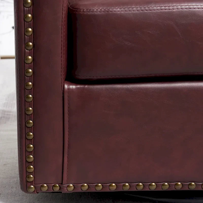 Fauteuil à barillet pivotant en cuir PU touffeté KINWELL 29