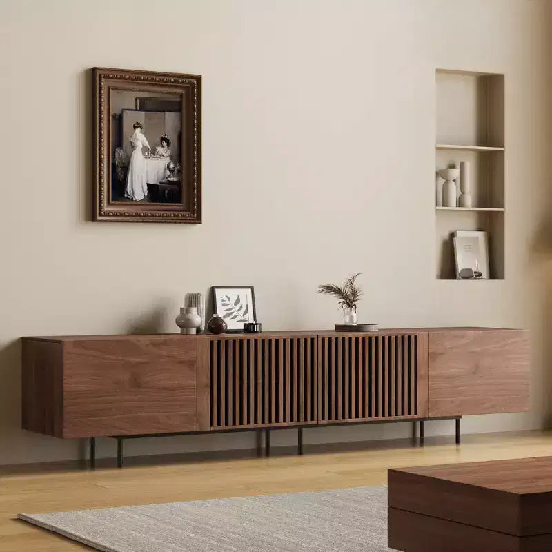 Meuble TV en bois de 94,48 pouces avec rangements pour téléviseurs jusqu'à 100 pouces Gaoyangjiaju