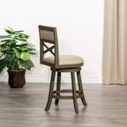 Tabouret de comptoir tournant moderne, Chaise de salle à manger sans dossier rembourrée, Tabouret de bar à dossier en X pour cuisine, restaurant, bureau, salon