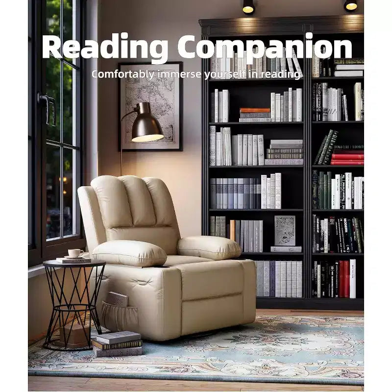 Fauteuil inclinable manuel, canapé inclinable en cuir PU, fauteuil moderne et confortable pour chambre ou salon, fauteuil inclinable en cuir pour adultes