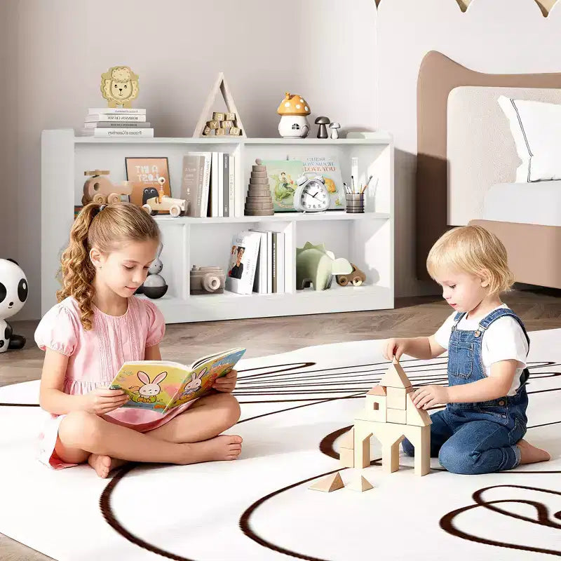 Meuble de rangement pour enfants en bois avec 5 sections, bibliothèque Montessori et organisateur de jouets pour crèche, salle de jeux, salle de classe et chambre à coucher
