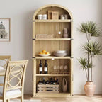 Bibliothèque avec portes Étagère arquée de 182 cm de haut Armoire de style campagnard avec étagères Bibliothèques en bois pour bureau à domicile, salon