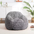 Pouf géant en fausse fourrure douce avec accoudoirs, garni de mousse, confortable pour la chambre, le salon, la lecture et les jeux