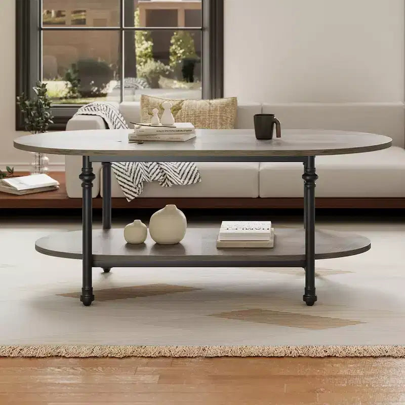 GustoWave 47.24 Petites tables basses ovales, table basse moderne du milieu du siècle pour salon, chambre, bureau, petits espaces