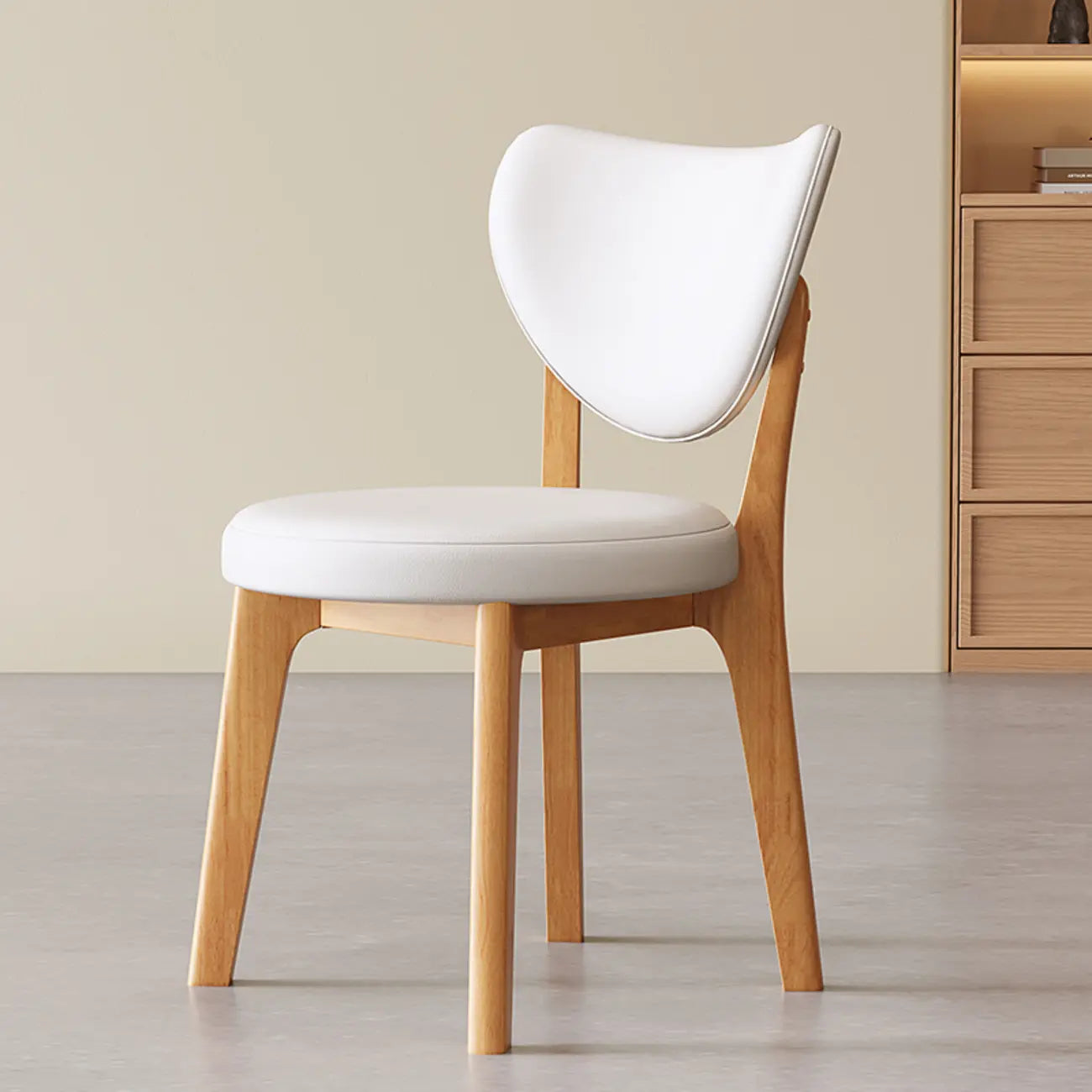 Chaise de salle à manger sans accoudoirs moderne en similicuir à dossier haut