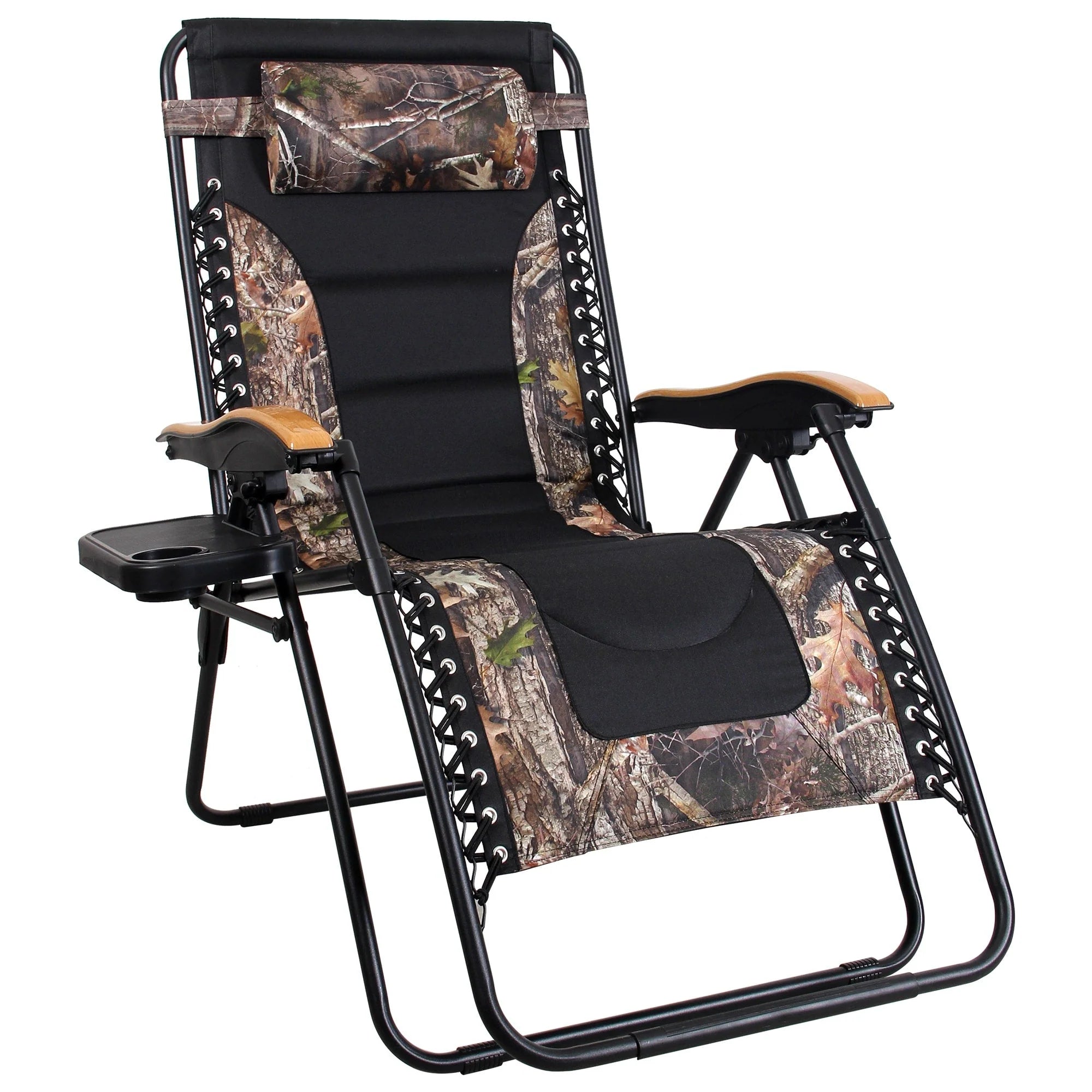Fauteuil de relaxation zéro gravité XL surdimensionné rembourré avec accoudoirs plus larges et porte-gobelet réglable - N/A