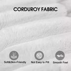Canapé d'angle modulable en velours côtelé blanc de 4 m avec 2 poufs, grand canapé profond, design double couche, coussin amovible, aucun assemblage requis.