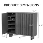 Meuble à chaussures de 46 pouces avec porte cannelée, rangement à 5 niveaux avec 4 étagères réglables, organisateur de chaussures rustique pour entrée, couloir, salon
