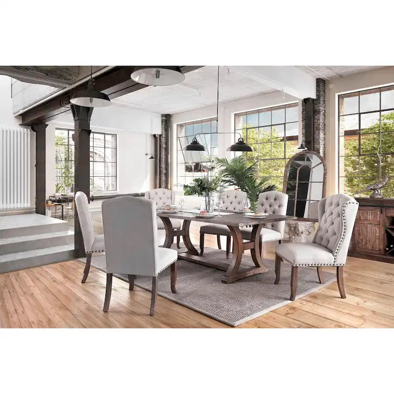 Ensemble de salle à manger 7 pièces Quigley en pin rustique par Furniture of America