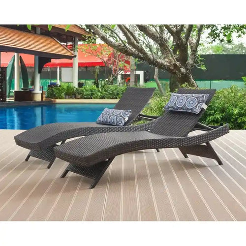 Chaises longues en osier tout temps - Lot de 2
