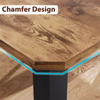 Table de salle à manger industrielle pour 6 à 8 personnes, table de cuisine en bois de 200 cm de long avec cadre en métal robuste et finition marron rustique - 6 places, comptoir rectangulaire