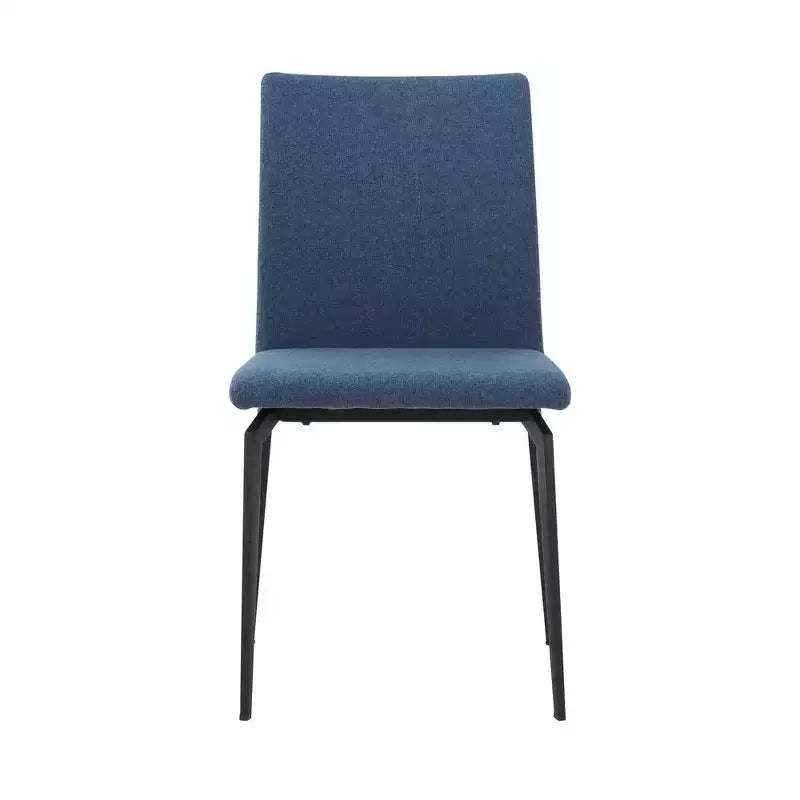 Armen Living, Chaises de salle à manger en tissu bleu et métal Lyon - Lot de 2