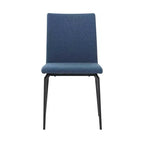 Armen Living, Chaises de salle à manger en tissu bleu et métal Lyon - Lot de 2