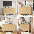 Commode à 7 tiroirs pour chambre à coucher, commode moderne du milieu du siècle, commode à tiroirs cannelée, meuble TV, organisateur de rangement pour salon, couloir, entrée