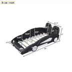 Lit Plateforme Jumeau Whisen au Design Cool en Forme de Voiture de Course avec Roues