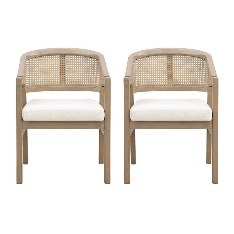 Christopher Knight Home - Chaise de salle à manger capitonnée en cannage (Lot de 2)