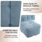 HOMEFUN Fauteuil d'appoint moderne capitonné en tissu bouclé avec ottoman