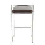 Tabouret de comptoir Silver Orchid Forrest en acier inoxydable empilable et entièrement soudé (lot de 2)