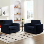 Mjkone Fauteuil pivotant moderne 360°, Fauteuil carré rembourré, Canapé simple confortable en chenille