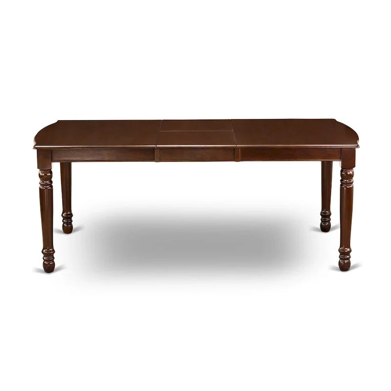 East West Furniture Ensemble de salle à manger composé d'une table rectangulaire en bois et de chaises rembourrées, acajou (options de pièces)