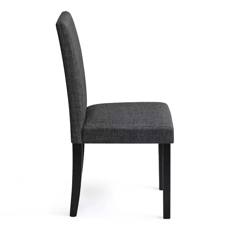 Subrtex Chaise de salle à manger Parsons rembourrée en bois massif et lin (Lot de 2)