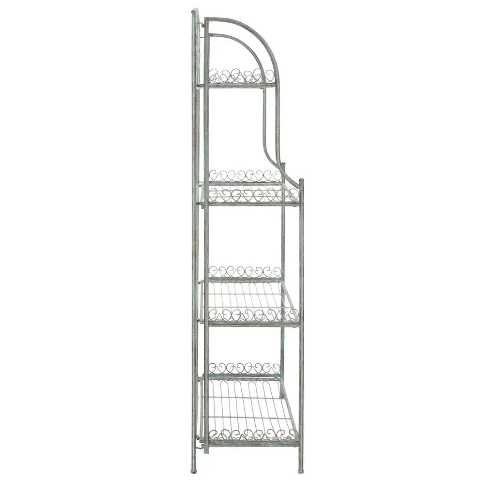 SAFAVIEH Bryn Étagère de boulanger d'extérieur victorienne en fer forgé à 4 niveaux - 63,5 cm l x 38,1 cm P x 160 cm H - 25L x 15P x 63H