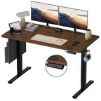 Bureau d'ordinateur électrique réglable en hauteur Bestier 55 avec port USB, bureau de télétravail simple avec crochets et sac latéral, poste de travail assis-debout