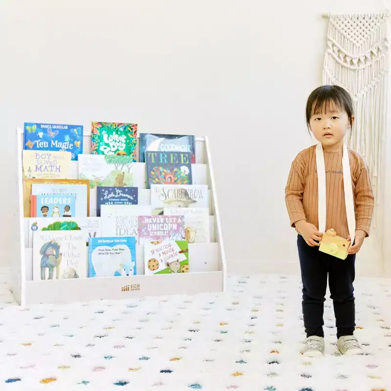 ECR4Kids Étagère à Livres et de Présentation en Bois, Simple Face, Montessori