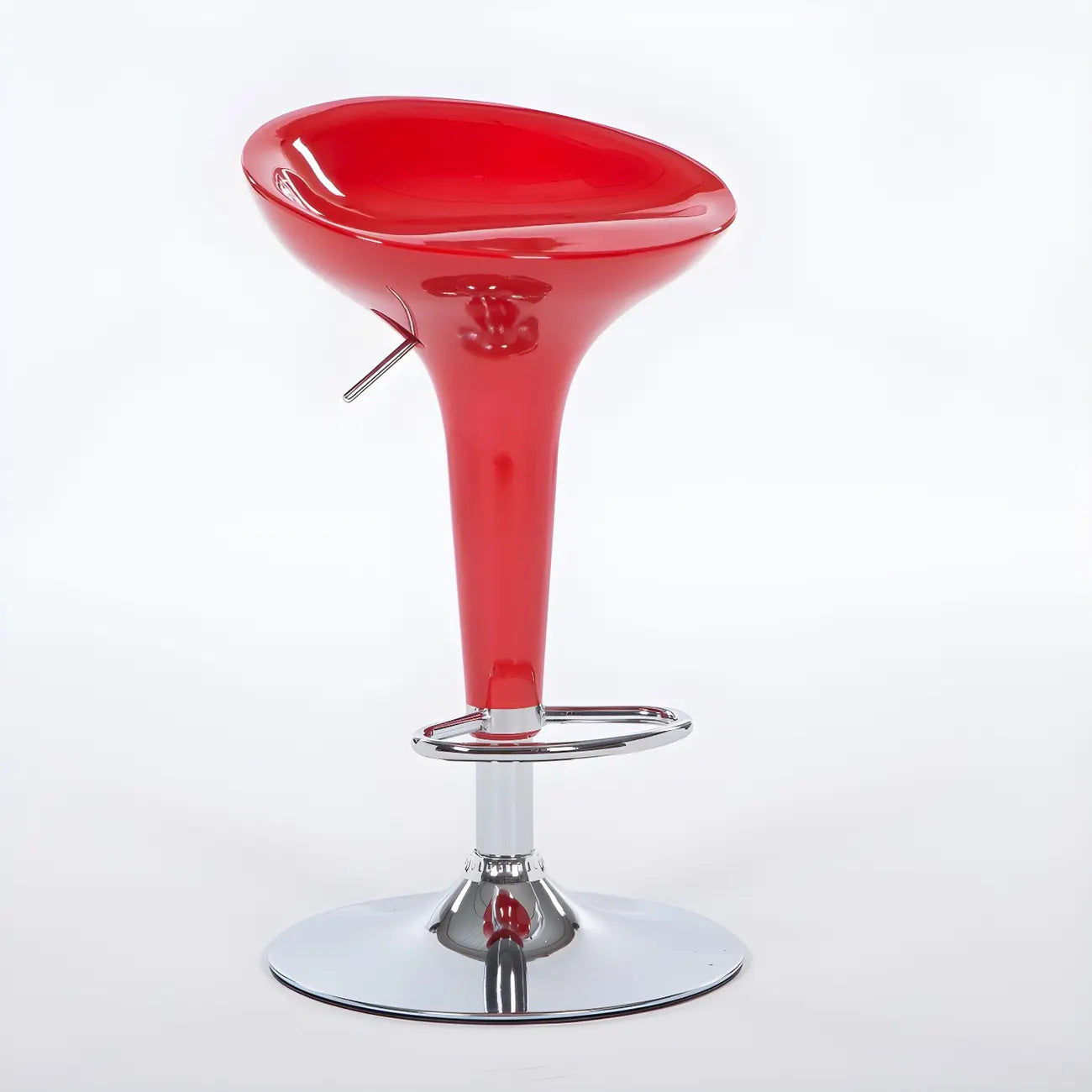 Tabouret de bar pivotant en plastique chromé réglable en hauteur