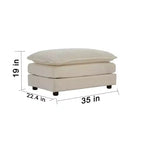 Canapé Confort MAYEERTY en U avec méridienne réversible, Grand Canapé Modulable en U avec Pouf pour Salon, Beige