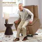 Fauteuil inclinable électrique - Chaleur et massage, fauteuil inclinable électrique robuste en cuir PU pour personnes âgées et à mobilité réduite, dossier et jambes réglables