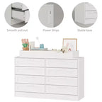 Commode Zstar 5 tiroirs pour Chambre, Commode verticale de 105 cm de haut avec Rangement Autonome, Coffre de Rangement en Bois pour Salon, Blanc