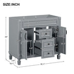 Meuble-lavabo de salle de bain moderne de 91 cm avec lavabo et armoire de toilette, 2 portes et 2 tiroirs