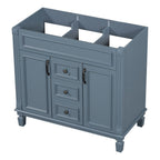Meuble-lavabo de salle de bain moderne de 91 cm avec lavabo et armoire de toilette, 2 portes et 2 tiroirs