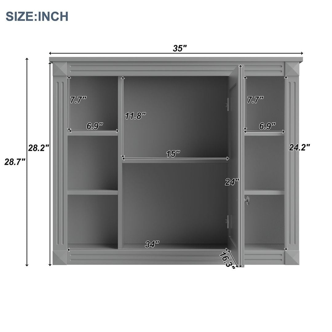 Meuble-lavabo de salle de bain moderne de 91 cm avec lavabo et armoire de toilette, 2 portes et 2 tiroirs
