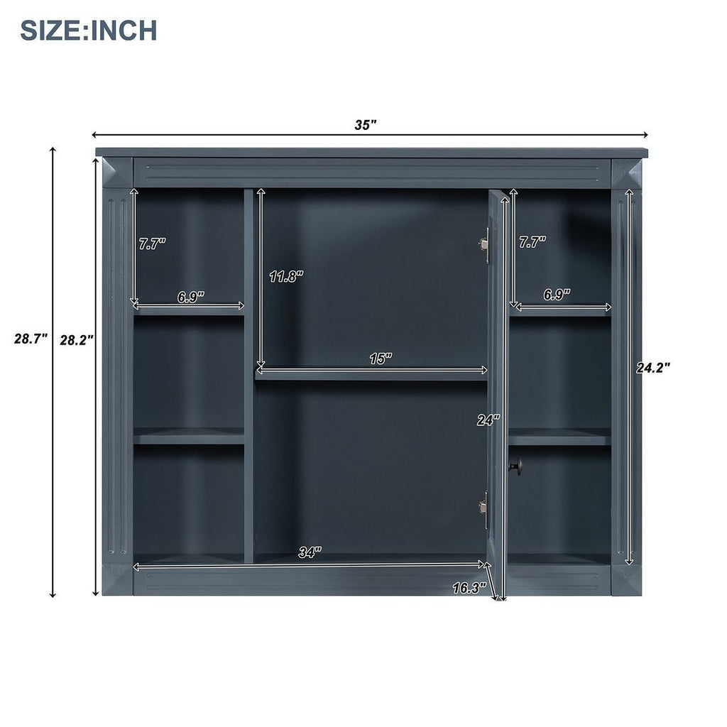 Meuble-lavabo de salle de bain moderne de 91 cm avec lavabo et armoire de toilette, 2 portes et 2 tiroirs