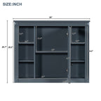 Meuble-lavabo de salle de bain moderne de 91 cm avec lavabo et armoire de toilette, 2 portes et 2 tiroirs