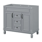 Meuble-lavabo de salle de bain moderne de 91 cm avec lavabo et armoire de toilette, 2 portes et 2 tiroirs