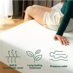 Matelas en mousse à mémoire de forme Zinus 8 pouces Double Thé vert, sans fibre de verre, fermeté moyenne, soulagement de la pression zoné, mousses et tissu certifiés sûrs