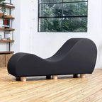 Fauteuil inclinable Avana pour l'étirement et la relaxation, pieds en bois d'hévéa, similicuir - Gris sous-marin